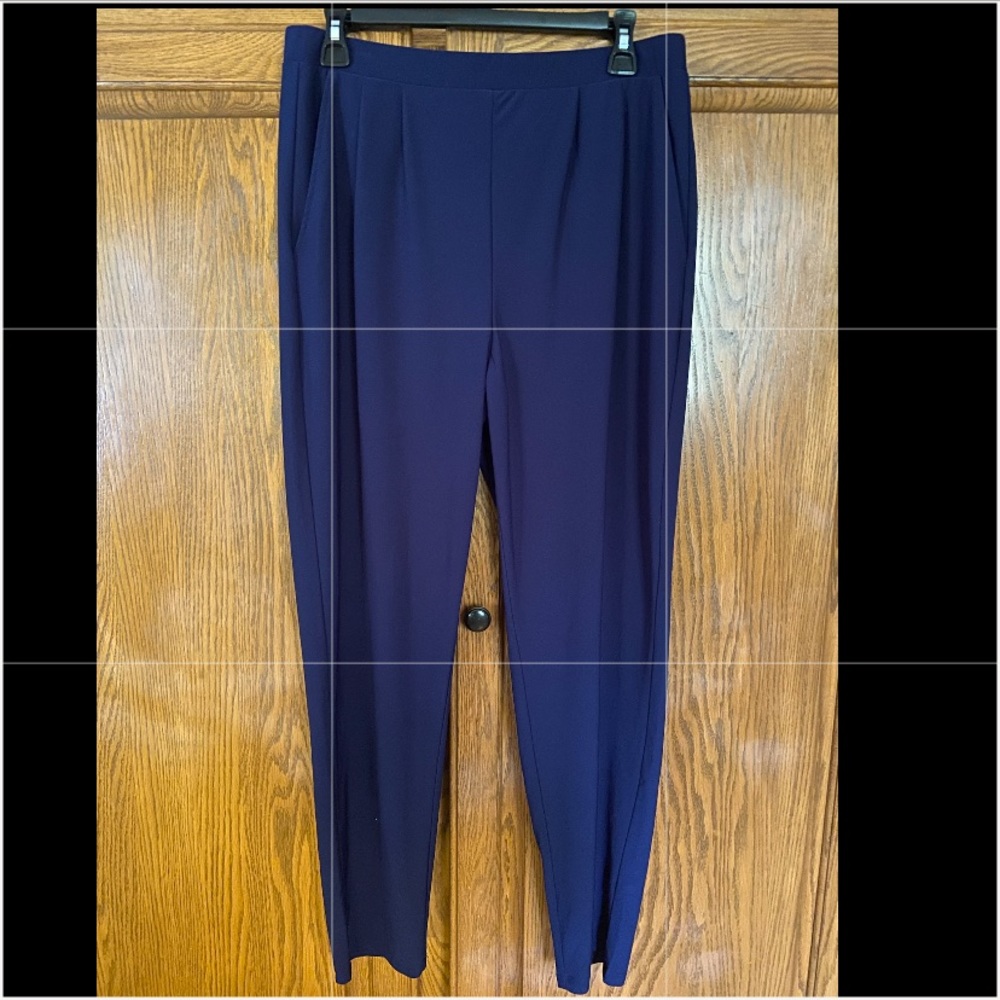 Leith pull on pleated straight leg trouser pant